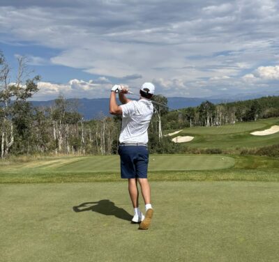 teeing off